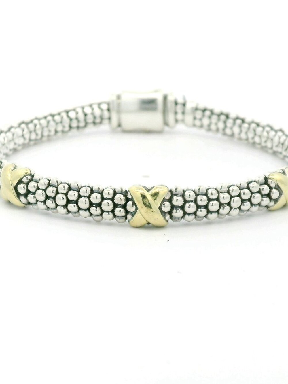 LAGOS Sterling Silver/18K Caviar Chain Bracelet - 7"